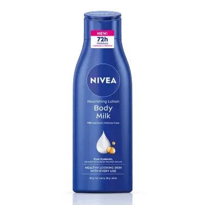 NIVEA Nourishing Body Milk 400ml Body Lotion with Hyaluronic Acid | 72Hr Hydration | Deep Moisture Care for Very Dry Skin | Enriched with Almond Oil |...