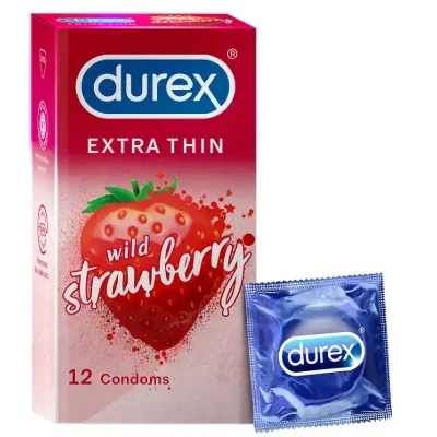 DUREX Extra Thin Wild Strawberry Flavored Condom (10 Sheets)