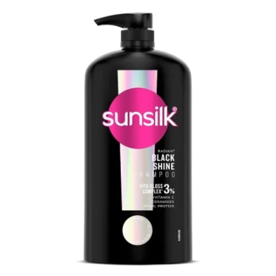 Sunsilk Stunning Black Shine Shampoo 1 L|| With Amla + Oil & Pearl Protein|| Gives Shiny|| Moisturised and Fuller Hair - Paraben Free