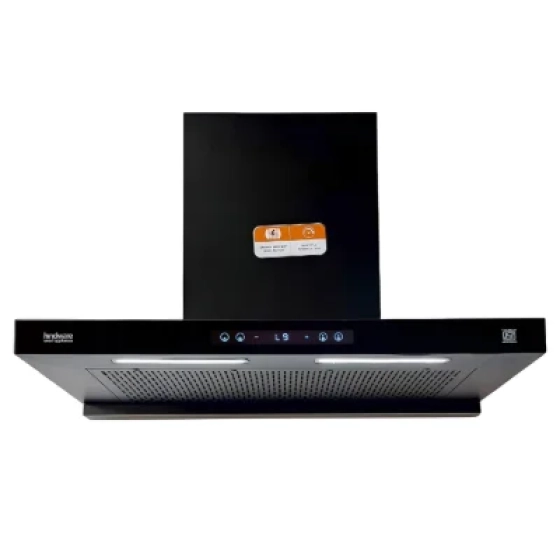 Hindware Smart Appliances DARCIA BLDC 90 | NEW LAUNCH | 1500 m³/hr | Filterless Auto-Clean Kitchen Chimney With 9- Speed Motion Sensor & Touch Control | 2025 Model 90cm (Black)