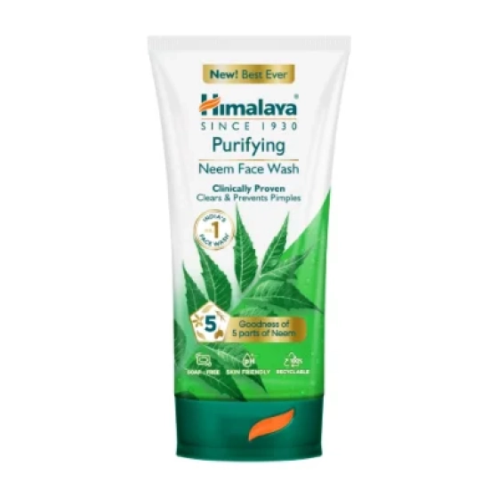 Himalaya Purifying Neem Face Wash, 150 ml | Soap Free | Paraben, Phthalates free | Best for Acne Prone Skin | Eliminates Pimples