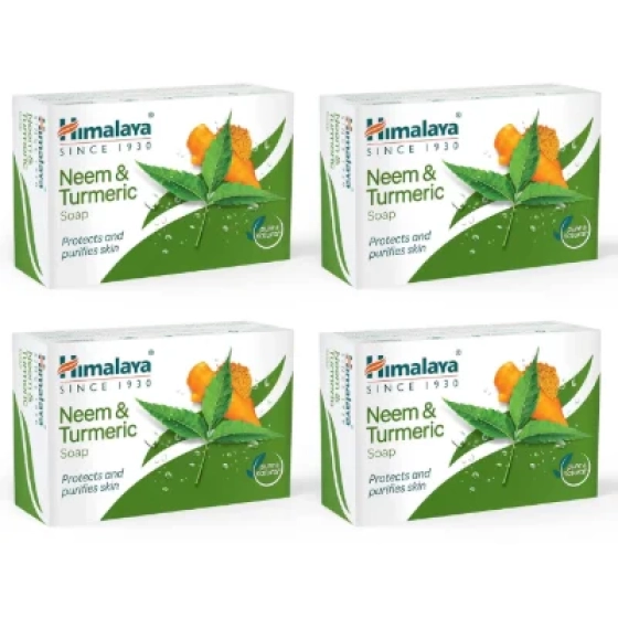 Himalaya Herbals Neem and Turmeric Soap, 125gm (Pack of 4) with Value Pack Save Rs.20