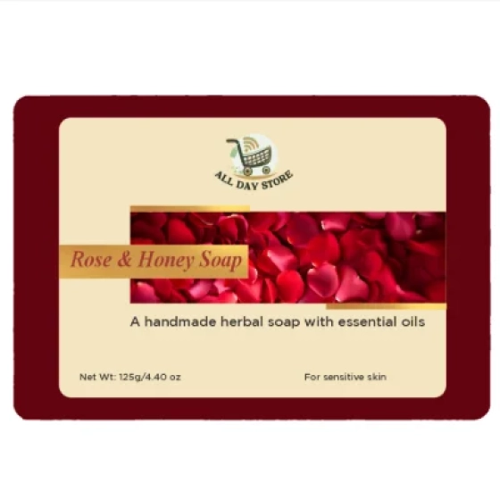 ROSE & HONEY WITH ROSE PETALS HANDMADE SOAP 125GM