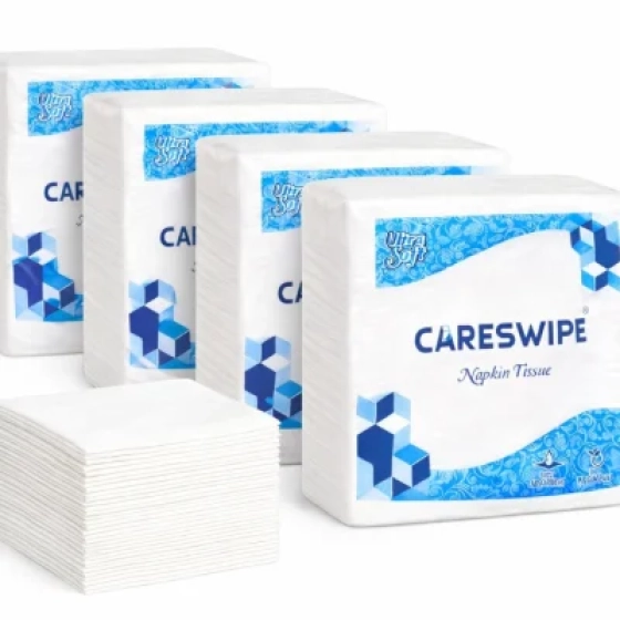 Paper Napkins for Home 400 Sheets | Soft & Absorbent Tissue Paper Napkin for Office, Restaurants, Travel & Daily Use | 100 Sheets x 4 Packs | 30x30 cm Size
