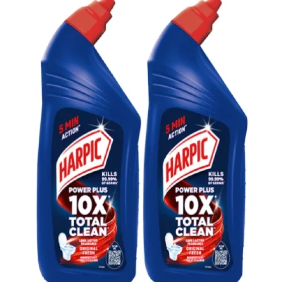 Harpic Disinfectant Toilet Cleaner Liquid, Original - 1 L (Pack of 2) | Kills 99.9% Germs