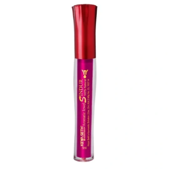 Keya Seth Aromatherapy, Aromatic 100% Natural Liquid Sindoor Magenta with Sponge-Tip- Applicator- Long Lasting Chemical Free & Waterproof with Floral Pigment- 5ml (Pack Of 1)