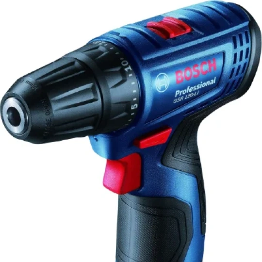 Bosch GSR 120-LI Cordless Drill Driver with 12V Battery Charger and Carry Case (Black, 5 Pieces)