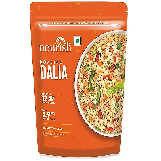 Nourish Dalia 500gm Zipper Pouch | Wheat Daliya 500g