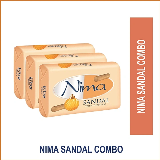 Nima Sandal with Turmeric Soap (100 g) - Pack of 3 (3 x 100 g)