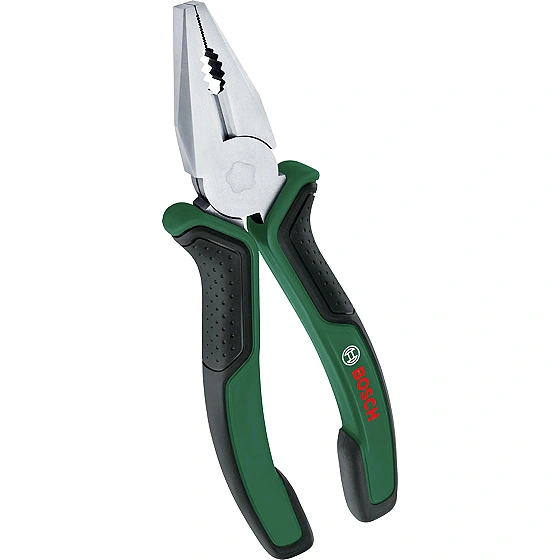 BOSCH Combination Pliers 180mm (7") | Versatile for Gripping, Cutting, Twisting, Bending | Durable Carbon Steel | Ergonomic Anti-Slip Handles | Precision-Machined Jaws for Clean Cuts