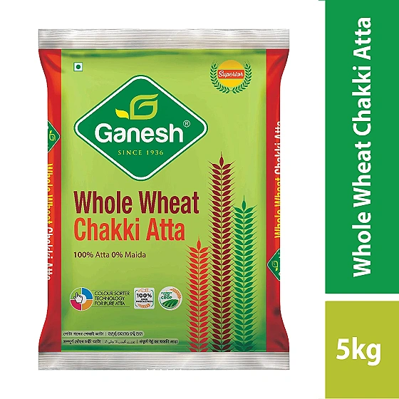 Ganesh Whole Wheat Flour Chakki (Atta) 5kg,