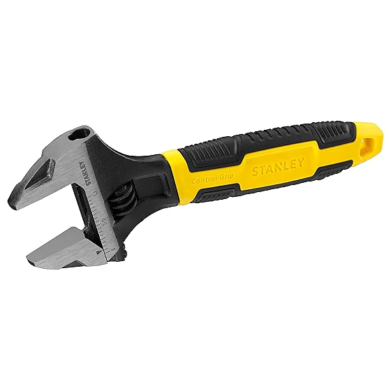 STANLEY 90-947 MAXSTEEL 6" (150mm) Adjustable Wrench, Bi-Material Handle with CONTROL-GRIP, Ideal for Plumbing, Automotive,Furniture Assembly, Outdoor Equipment Maintenance & General Household Tasks