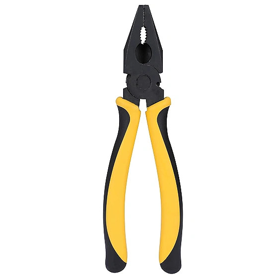 STANLEY 70-482 8'' Sturdy Steel Combination Plier Double Color Sleeve, Anti-Rust, Black Phosphate Finish, Material: C45, Full Body Hardened, Used for Gripping, Twisting, Bending and Wire Cutting