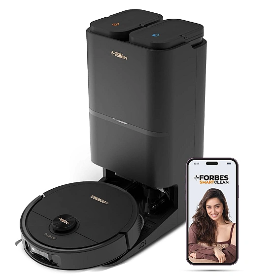 Eureka Forbes SMARTCLEAN Fully Automatic Robotic Vacuum & Mop| Germguard| AI Visual Sensor| Hot Water Mop Wash & Air Dry| 7000Pa Suction| 50 Days Hands-Free