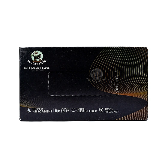 SOFT PAPER TISSUE (BLACK COLOUR BOX) (100 Pulls)