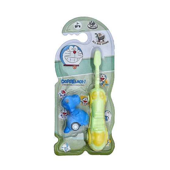 Doraemon Car Tooth Brush + Toy  (Multicolor + Toy)