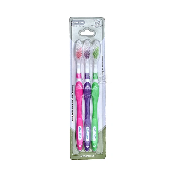 Fresh Clean Medium Soft Brush (3 Pack) Tongue Cleaner