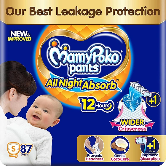 MamyPoko Pants Small Size (S)  Baby Diapers 74 Count