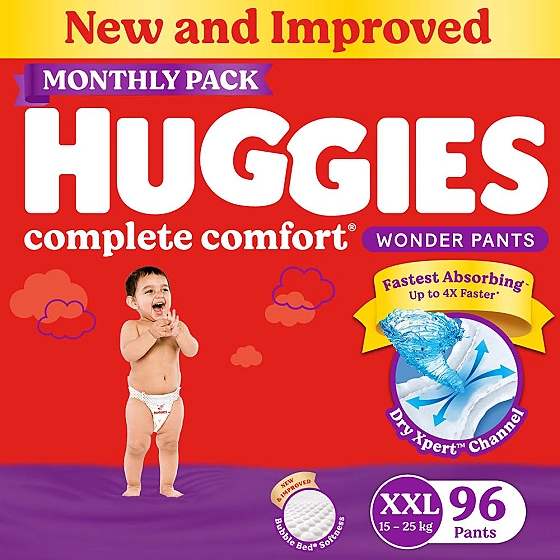 Huggies Baby Diapers XXL Size, 96 Count