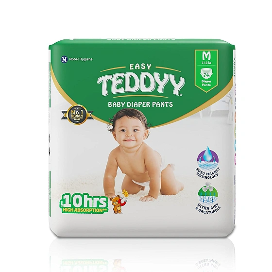Teddyy Baby Diaper Pants Medium Size (M) 74 Count