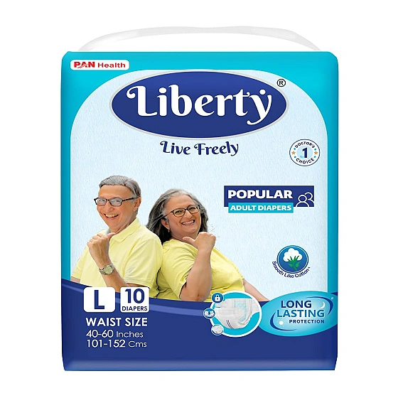 Liberty Popular Adult Diapers Large (L) Size 10 Count