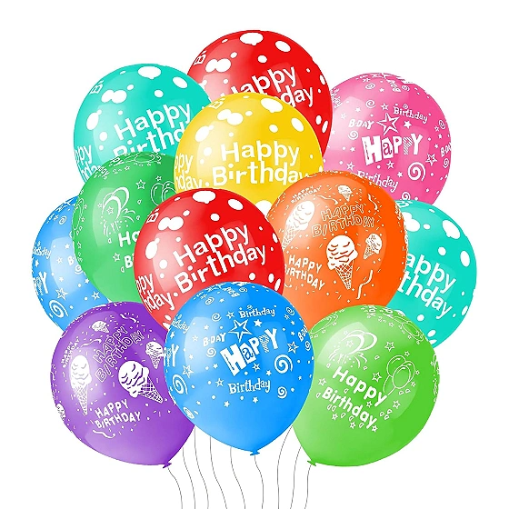 Happy Birthday Party Beautiful Flowers Printed Birthday Balloon 10pcs Size Dil