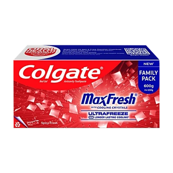 Colgate Max Fresh Spicy FreshColgate MaxFresh Toothpaste, Spicy Fresh Red Gel paste with Menthol for Super Fresh Breath, 600gm
