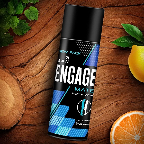 Engage Mate Deodorant Spray for Men 150ml | Spicy & Fresh | 24hr Freshness | Long Lasting | Deodorants Man | Body Spray for Men
