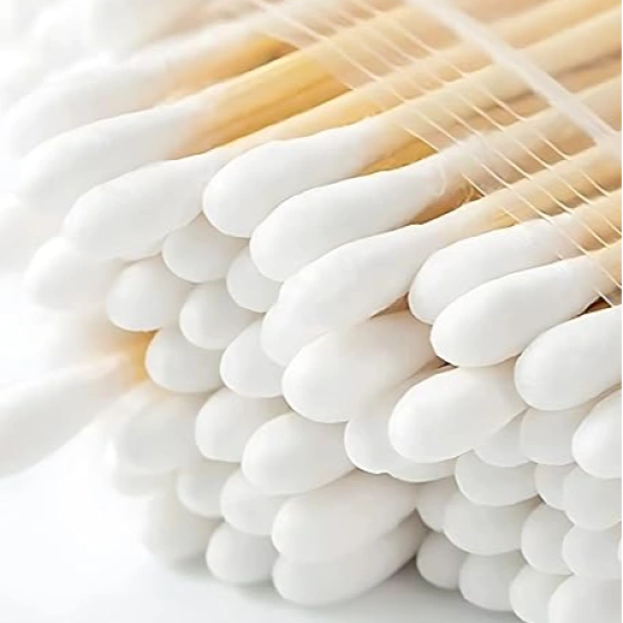 Ear buds cotton swabs ear cleaning buds Natural & Thick Cotton| Strong Wooden  50 Ear stick,