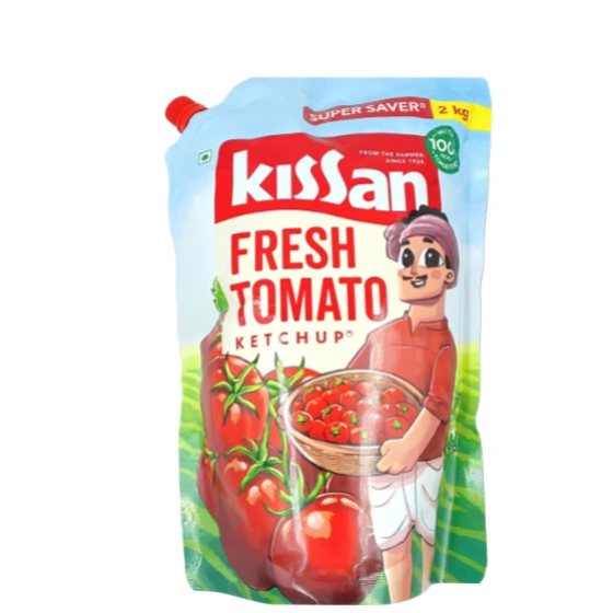 Kissan Fresh Tomato Ketchup 2 kg Pouch, Sweet & Tangy Sauce Real Tomatoes - Super Saver Offer Pack