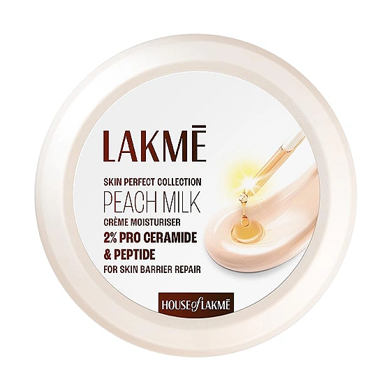 LAKMÉ Peach Milk Soft Crème Moisturizer, Light Weight Face Cream with 24hr Moisture Lock, 50g
