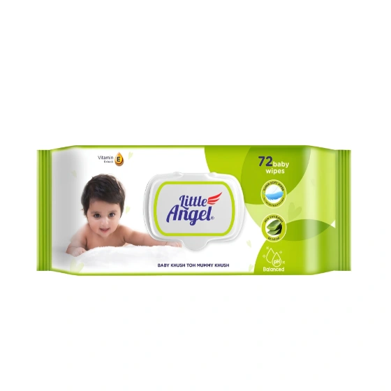 Little Angel Super Soft Cleansing Baby Wipes with 72 Pieces