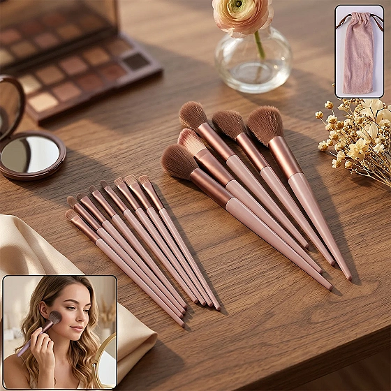 Professional 13-Piece Makeup Brush Set with Pouch
