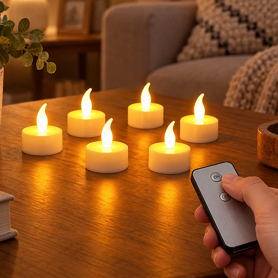 LED Flameless Candle Set – 6 Piece Warm Flickering Lights