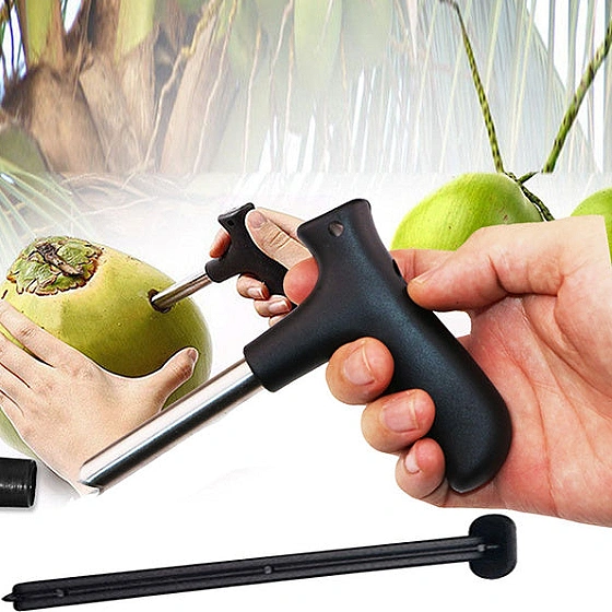 Coconut Opener Tool – Stainless Steel & Easy Grip | Quickslice