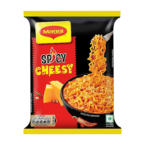 MAGGI Spicy Cheesy Instant Noodles, Cheese Meets MAGGI Noodles Cheesy spicy instant noodles with seasoning; MAGGI noodles meet a rich, indulgent...