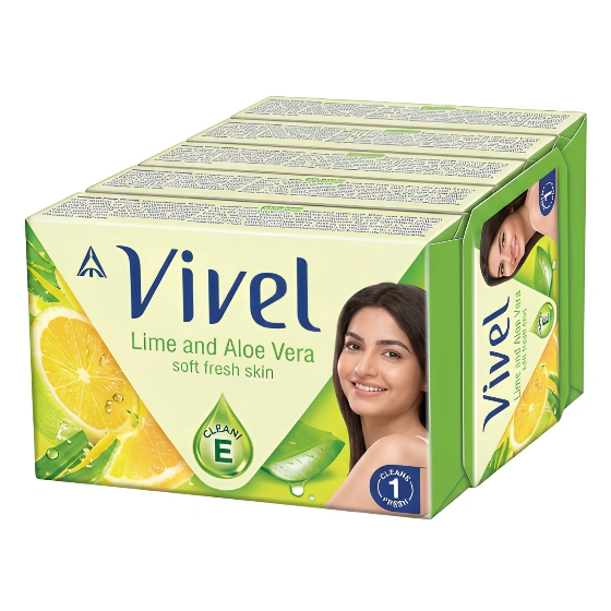 Vivel Lime and Aloe Vera Soap 90g x 5pcs/450gm  (4pcs+1pcs Free)