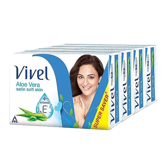 Vivel Aloe Vera Satin Soft Skin 90g x 5pcs 450gm 4pcs+1pcs Free