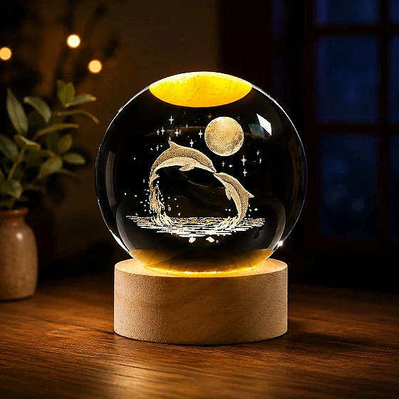 3D Crystal Moon Night Lamp