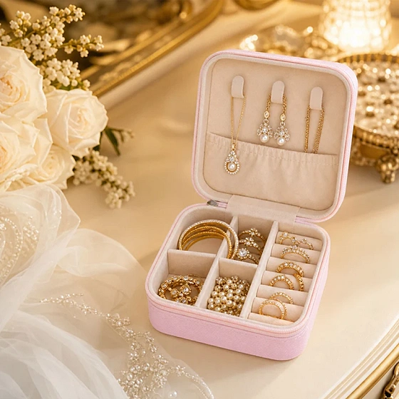 Travel Jewellery Box – Portable PU Leather Organiser | LilyGleam