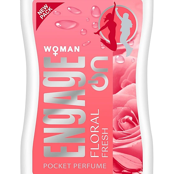 Engage On Floral Fresh Pocket Perfume for Woman 17ml | 250 Sprays | Fruity & Floral | Travel Perfume| Skin Friendly | No Parabens|No Silicones| Dermat-Tested