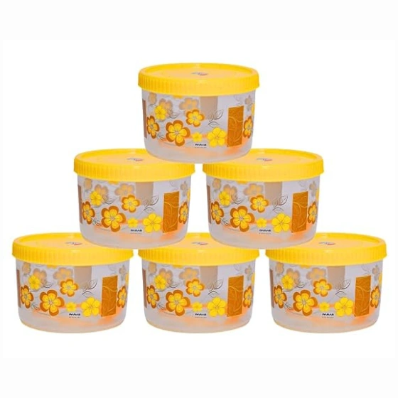Plastic Food Storage Containers with Spoon, 200 ML,Set of 6