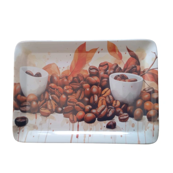 Rectangular Melamine Serving Tray 3D - Style Digital Floral Print