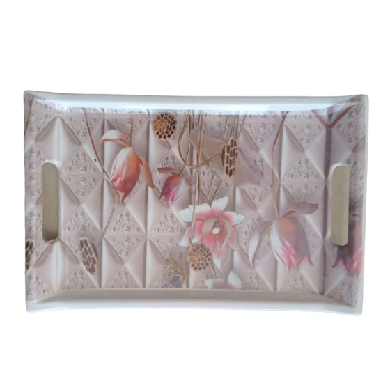Flower  Melamine Printed Serving Tray19 cm *29 cm