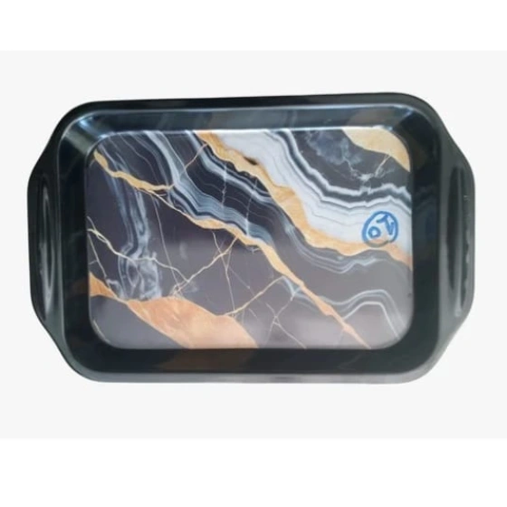 Black rectangular plastic serving tray 19.5cm* 30 cm