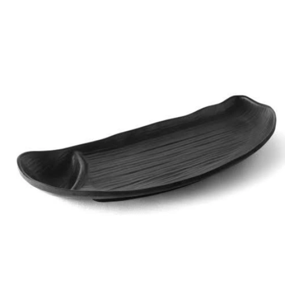 Black matte- finish melamine serving platter 26.5 cm