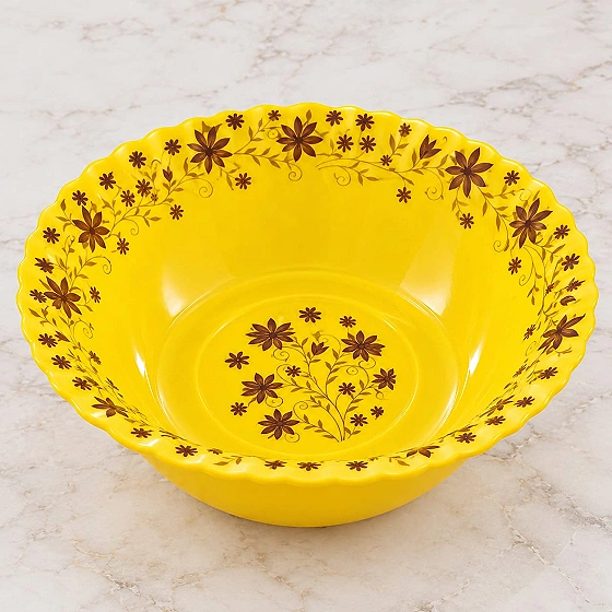 Melamine tableware yellow colour print  flower