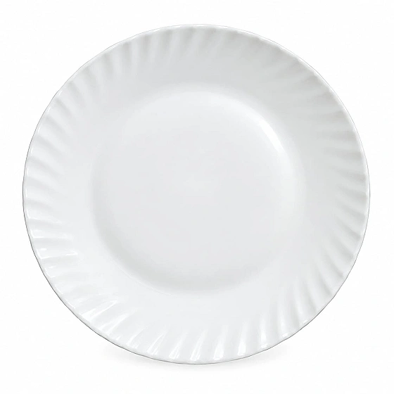 Premium White Swirl Textured Dinner Plates for Dining Table