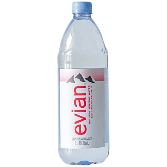 Evian Natural Mineral Water 1 L Bottle