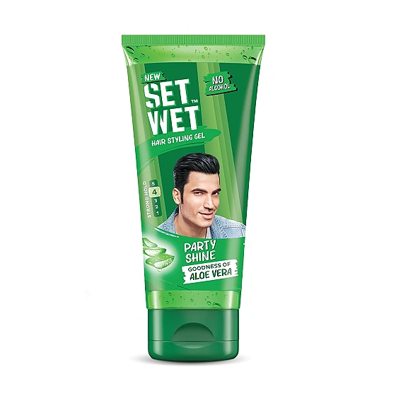 Set Wet Styling Hair Gel for Men Party Shine 100g